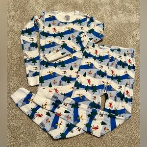 Hanna Andersson White and Blue Winter Pajamas